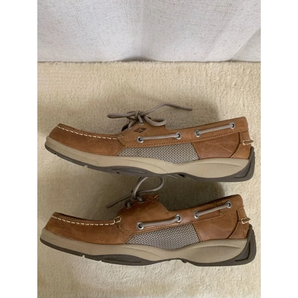 Sperry Top-Sider Billfish 3-Eye Brown Suede Moc Toe Boat Shoes Leather Size 10